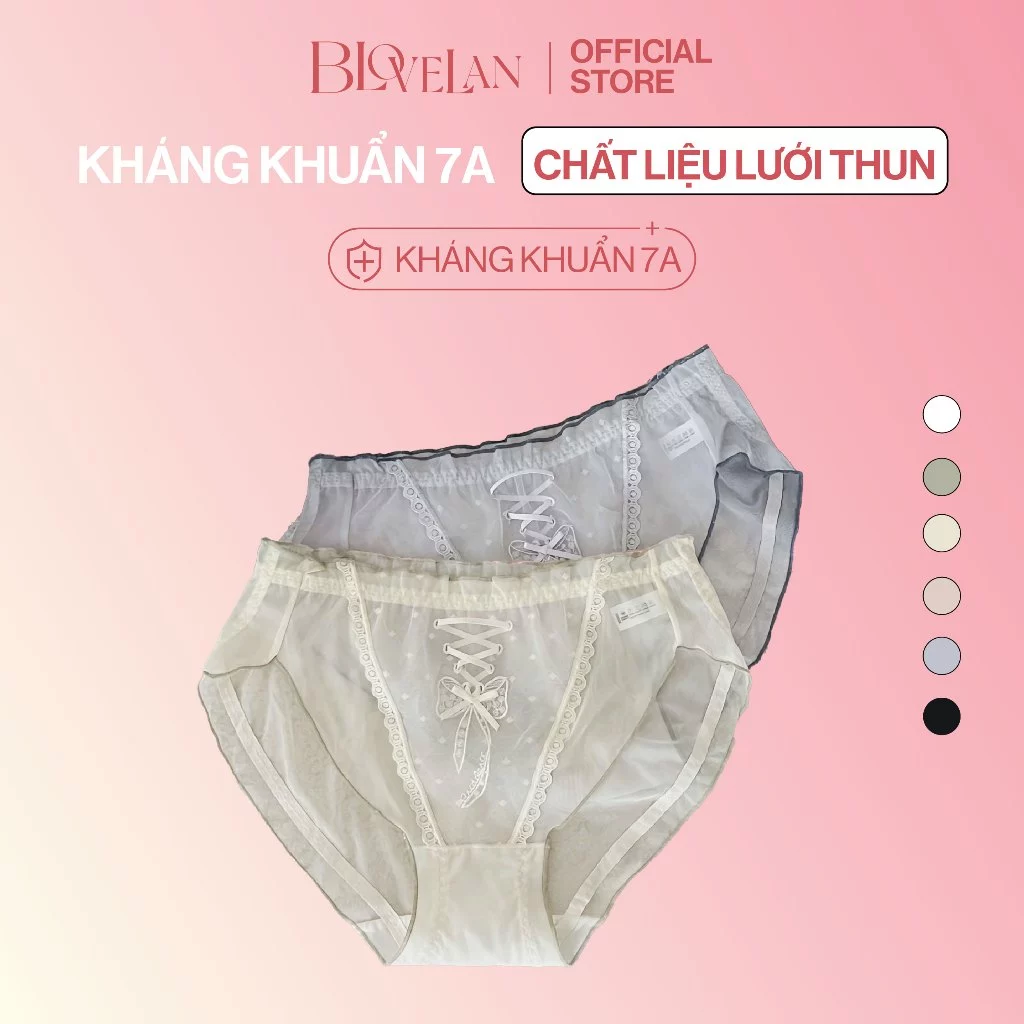 Quần lót nơ nữ vải lanh thoáng mát mỏng nhẹ Luna